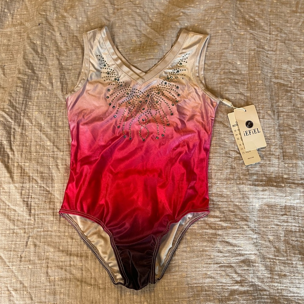 NWT Girls Pink and White Leotard